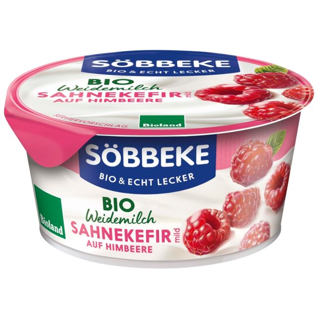 Sahnekefir auf Himbeere - Weidemilch