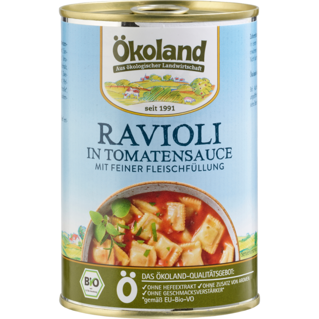Ravioli mit Fleischfï¿½llung in Tomatensauce