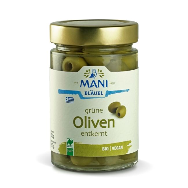 Grüne Oliven entkernt